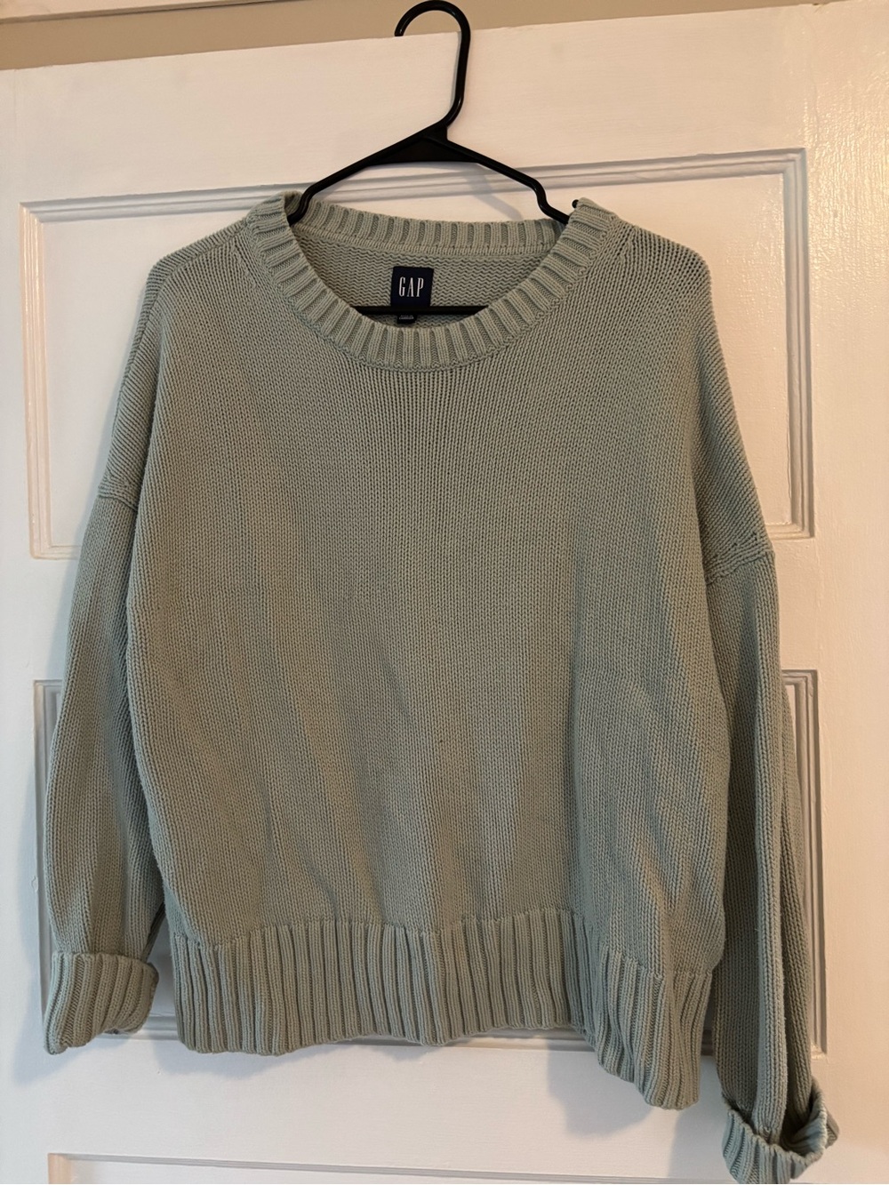 GAP Sea foam Green 100% Cotton Crewneck Sweater - Picture 1 of 2